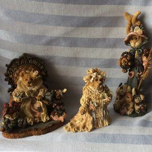 3x Boyds Bear Figurines- Queen, Nana, Bride